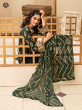 Premium Jacquard Brosha Embroidered Neck With Luxury Bamber Chiffon Embroidered Duppata GJPI2102A12