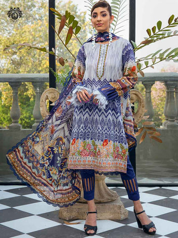 Luxury Digital Embroidered Daman With Exclusive Silk Dupata GR2101A6